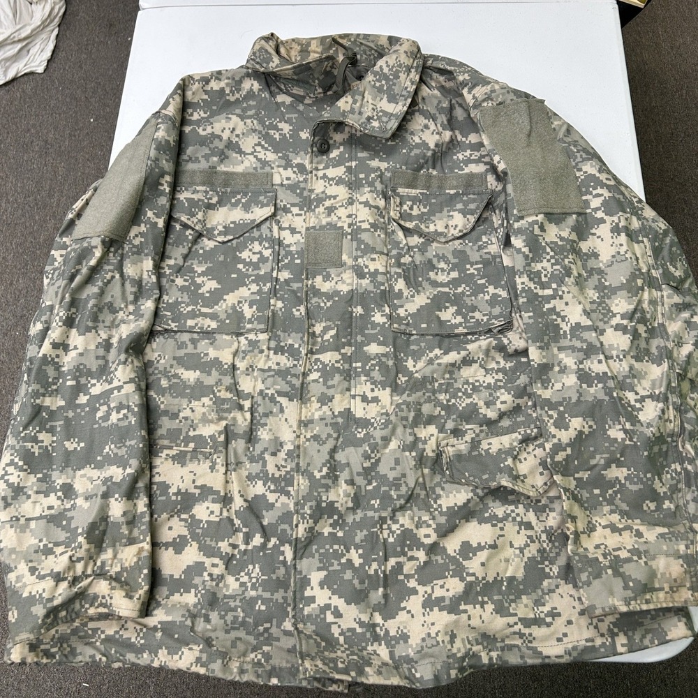 US Army ACU Field Jacket Mens XL Regular Gray Digital Camo UCP Ripstop Coat